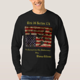 T-shirt Drapeau américain déchiré par la guerre, désorgani