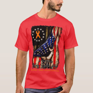 T-shirt Drapeau Américain Déchiré Personne ne combat seul