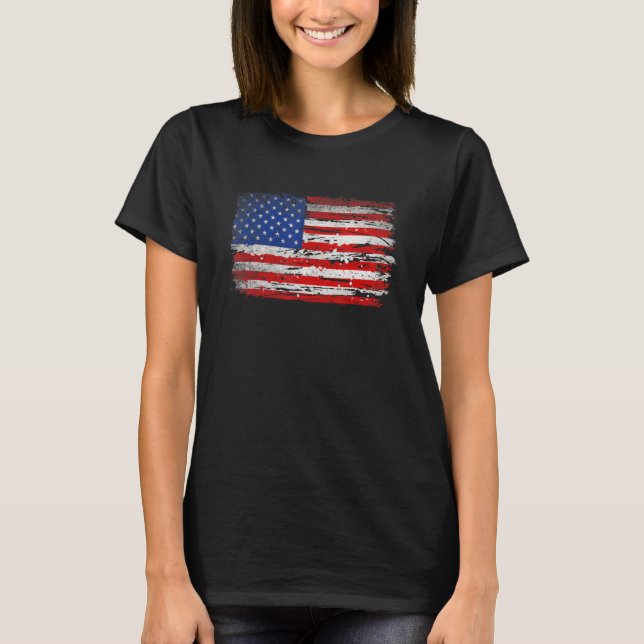 T-shirt Drapeau américain déçu Amérique patriotique US 4e (Devant)