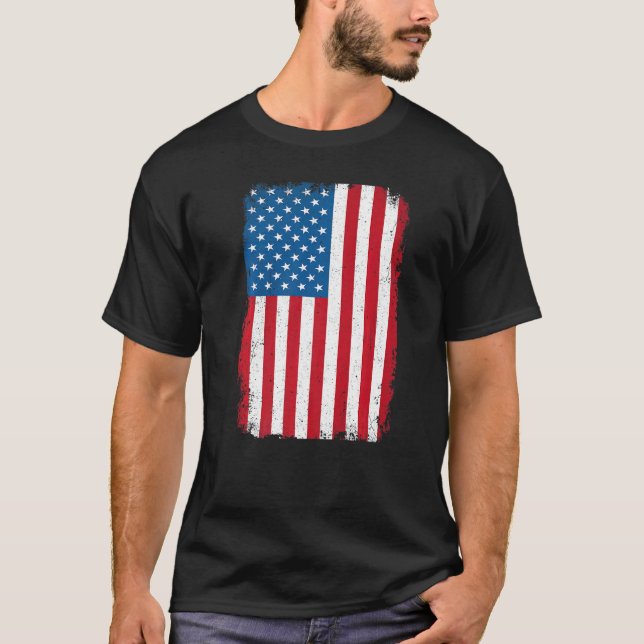 T-shirt Drapeau américain déçu Amérique patriotique US 4e (Devant)