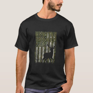 T-shirt Drapeau américain Deer Elk Buck Camoflage Chasse C