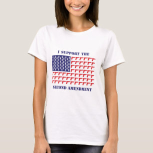 T-shirt Drapeau américain des armes à feu-Pistol—2e-Amende