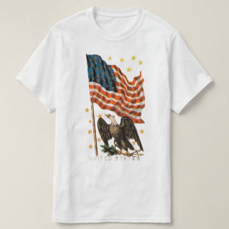 T-shirt Drapeau américain des États-Unis étoiles aigle gra