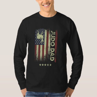 T-shirt Drapeau américain des États-Unis Papa Judo 1