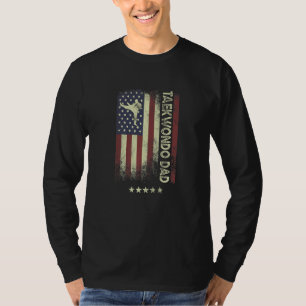 T-shirt Drapeau américain des États-Unis Papa Taekwondo 1