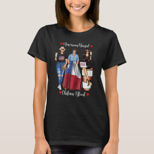 T-shirt Drapeau américain des femmes élevé chilien sang Us