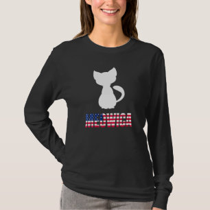 T-shirt Drapeau américain des femmes Meowica Chat Patrioti