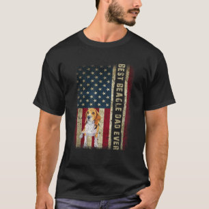 T-shirt Drapeau américain des hommes meilleur Beagle père 