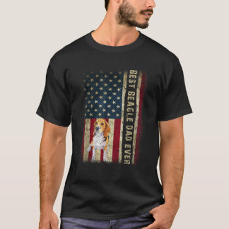 T-shirt Drapeau américain des hommes meilleur Beagle père