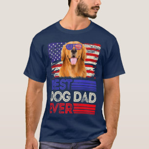 T-shirt Drapeau américain des hommes meilleur Golden Retri