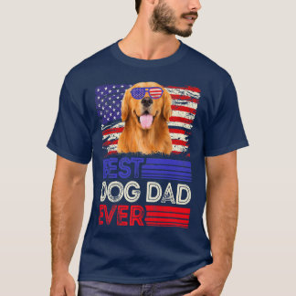 T-shirt Drapeau américain des hommes meilleur Golden Retri