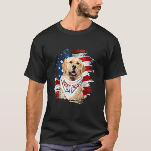 T-shirt Drapeau américain des hommes meilleur Golden Retri