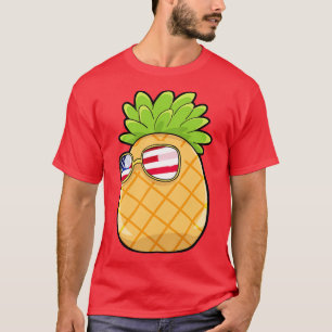 T-shirt Drapeau américain des lunettes d'ananas