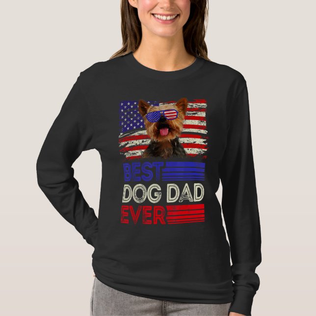 T-shirt Drapeau américain des Mens Best Yorkshire Terrier  (Devant)