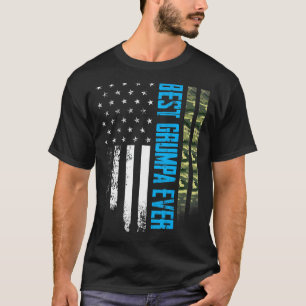 T-shirt Drapeau américain des Mens Vintage Meilleur Grumpa