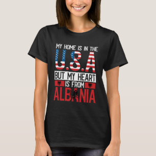 T-shirt Drapeau américain des racines albanaises patrimoin
