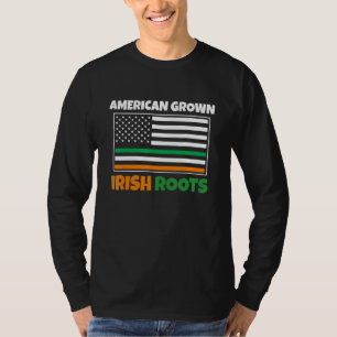 T-shirt Drapeau américain des racines irlandaises cultivée
