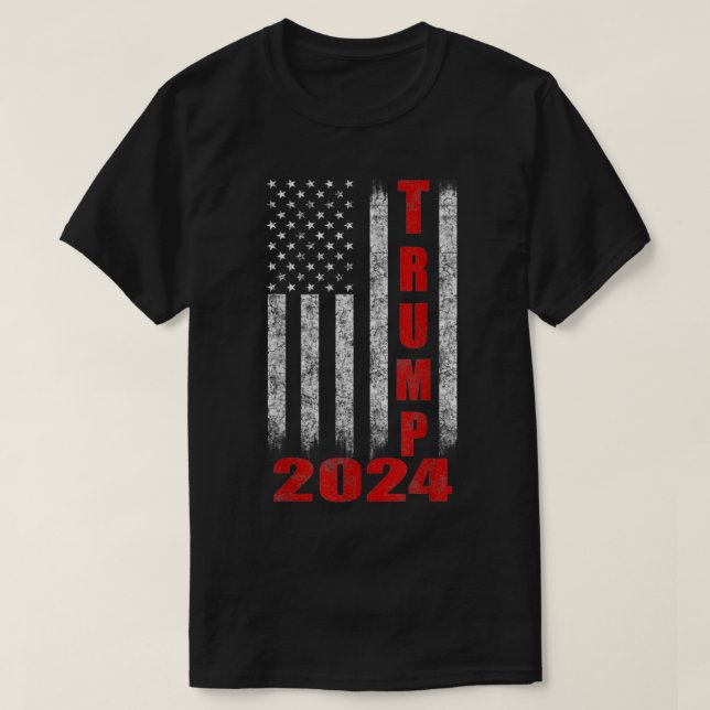 T-shirt Drapeau américain design Trump 2024 (Design devant)