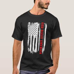 T-shirt Drapeau américain Dieu béni Amérique
