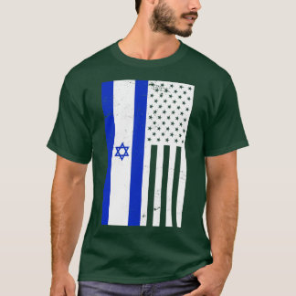 T-shirt Drapeau Américain D'Israël
