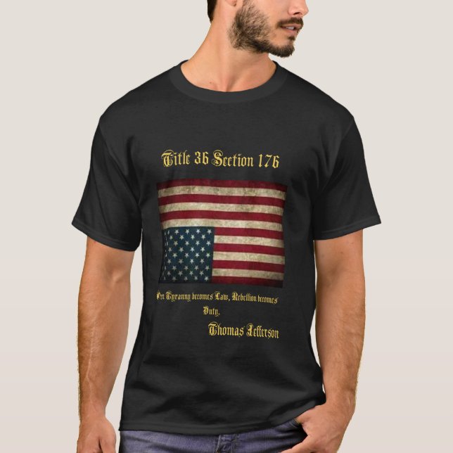 T-shirt Drapeau Américain Distress À L'Encontre De Thomas  (Devant)