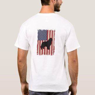 T-shirt Drapeau américain DOG de Terre-Neuve Patriotique V