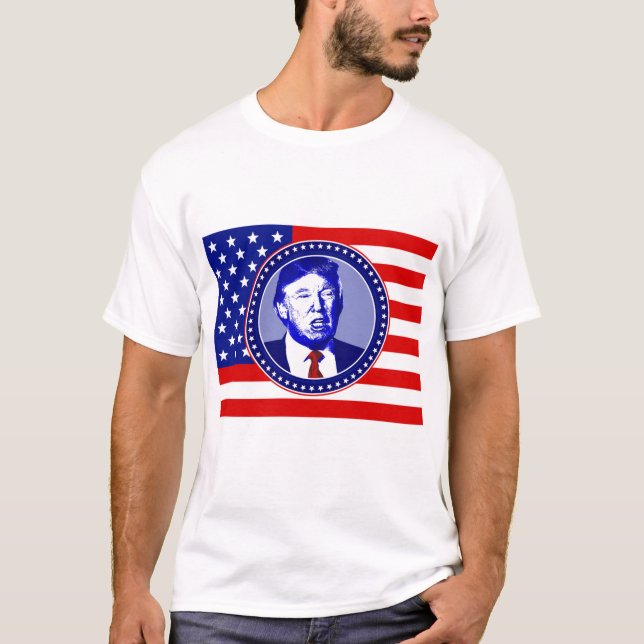 T-shirt drapeau américain donald trump (Devant)