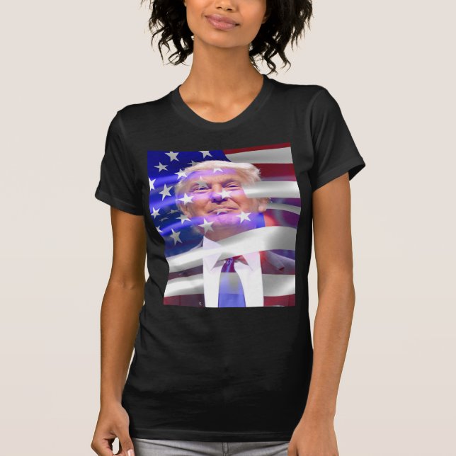 T-shirt drapeau américain donald trump (Devant)