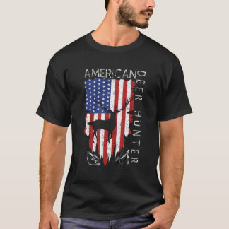 T-shirt Drapeau Américain Dons De Chasse De Cerfs Pour Cha