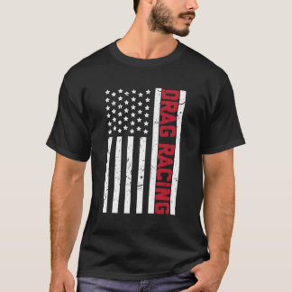 T-shirt Drapeau américain Drag Racing 4 juillet Street Rac