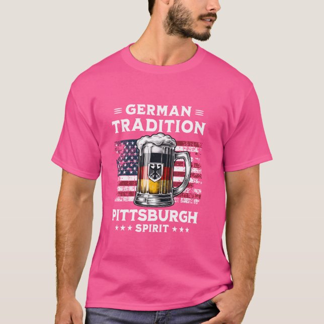 T-shirt Drapeau américain Drapeau allemand de Pittsburgh (Devant)