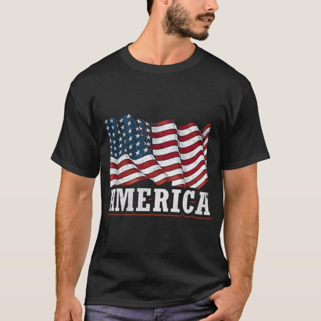 T-shirt Drapeau Américain Drapeau Américain (Devant)