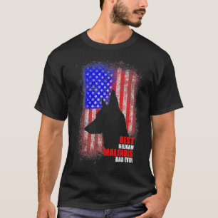 T-shirt Drapeau américain Drapeau belge Malinois jour