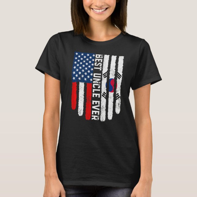 T-shirt Drapeau américain Drapeau Corée du Sud Meilleur On (Devant)