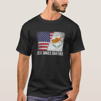T-shirt Drapeau Américain & Drapeau de Chypre Meilleur pèr