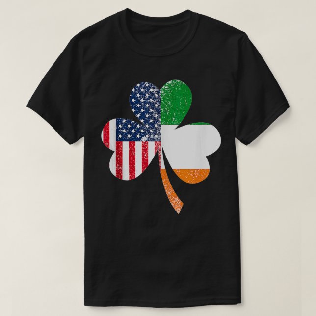 T-shirt Drapeau américain Drapeau irlandais Dons Irlande (Design devant)