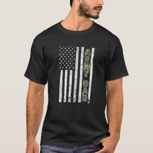 T-shirt Drapeau américain Drapeau mâle Camouflage militair
