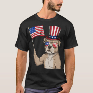 T-shirt Drapeau Américain Drapeau Usa Rouge Blanc Bleu Pat
