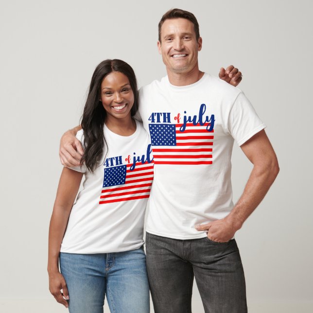 T-shirt Drapeau américain du 4 juillet (Unisexe)