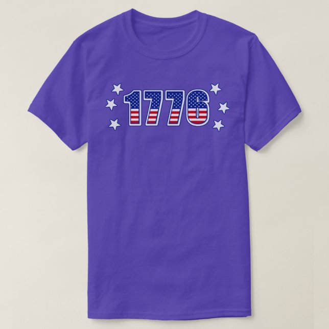T-shirt Drapeau américain du 4 juillet 1776 (Design devant)