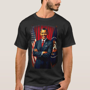 T-shirt Drapeau américain du 4 juillet 44e président Barac