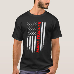 T-shirt Drapeau américain du 4 juillet Prof de maths Homme