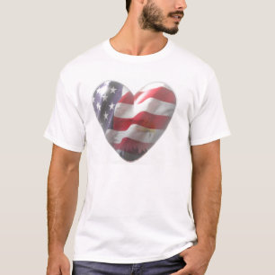 T-shirt Drapeau américain du coeur 3D