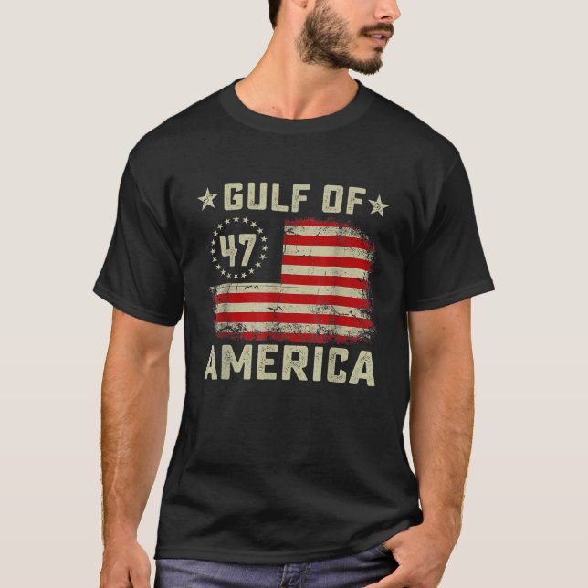 T-shirt Drapeau américain du golfe des États-Unis Retro Vi (Devant)