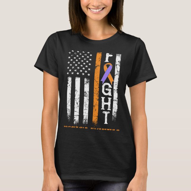 T-shirt Drapeau américain du guerrier du psoriasis (Devant)