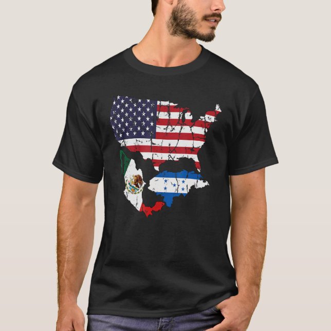 T-shirt Drapeau américain du Honduras (Devant)