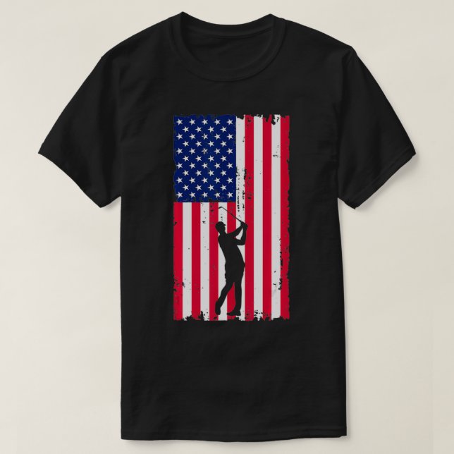 T-shirt Drapeau américain du joueur de golf (Design devant)