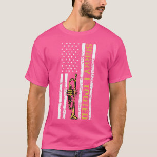T-shirt Drapeau américain du joueur de trompette - Désolé 