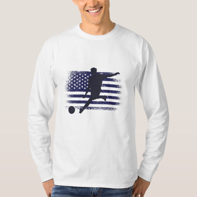 T-shirt Drapeau américain du maillot de football américain (Devant)