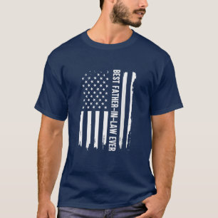 T-shirt Drapeau américain du meilleur beau-père jamais amé
